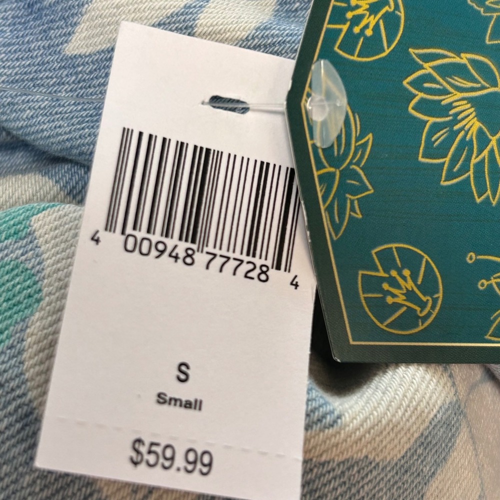 NWT Disney Color Me Courtney‎ Princess Tiana S Button Down Hawaiian Denim Shirt - Picture 13 of 13